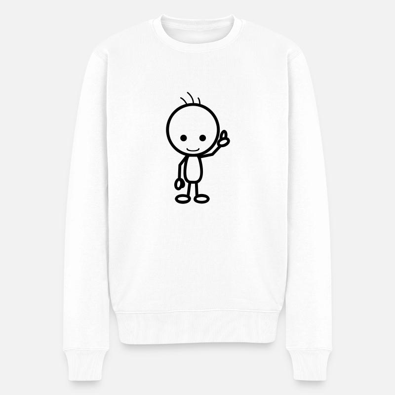 männchen - Männer Premium Bio Pullover - Weiß