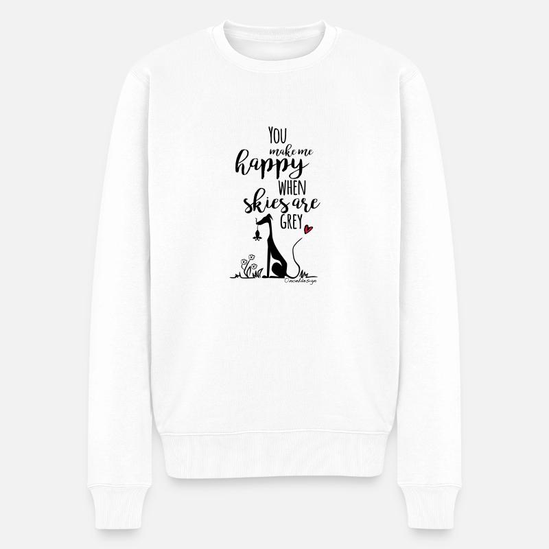 You make me happy - Männer Premium Bio Pullover - Weiß