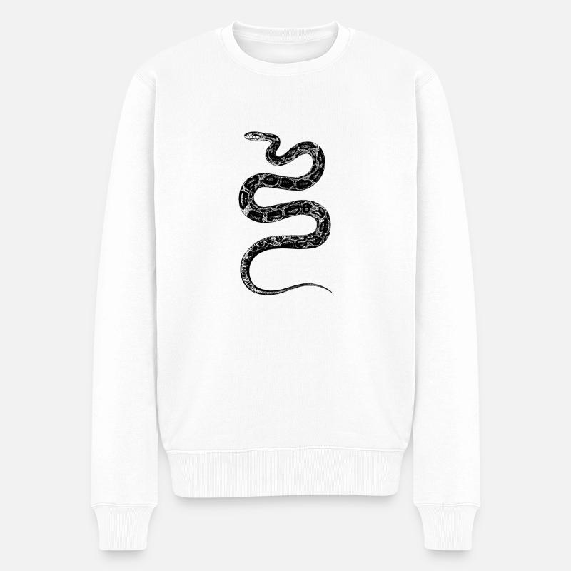 Snake Design - Pull Premium bio Homme - blanc