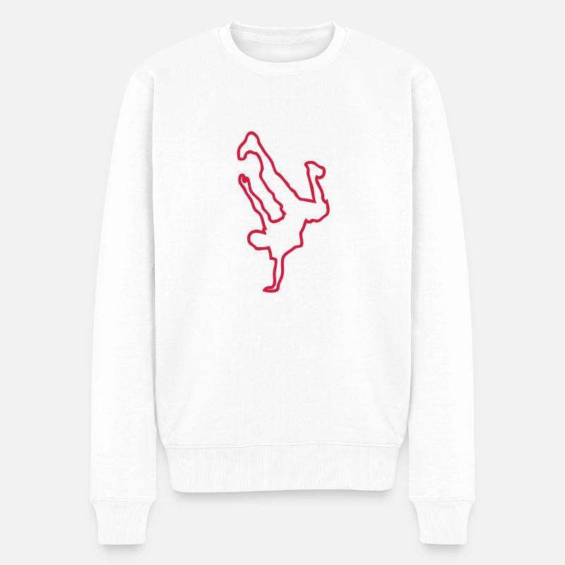 Break Dance Hip-Hop-danseur9 - Männer Premium Bio Pullover - Weiß