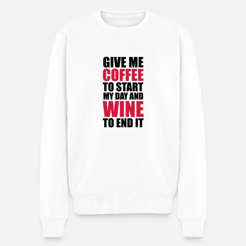 Coffee & Wine - Pull Premium bio Homme - blanc