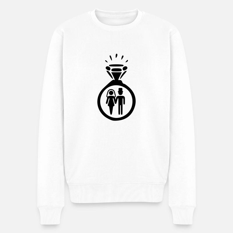 just married - Pull Premium bio Homme - blanc