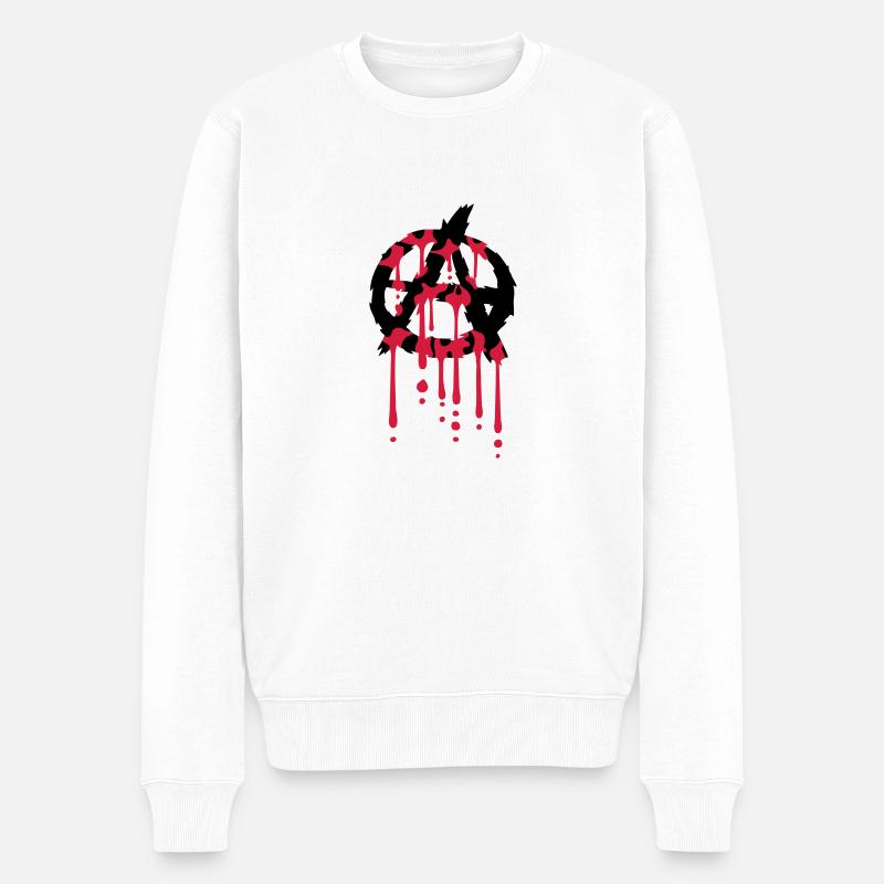 Logo anarchie goutte de sang - Pull Premium bio Homme - blanc