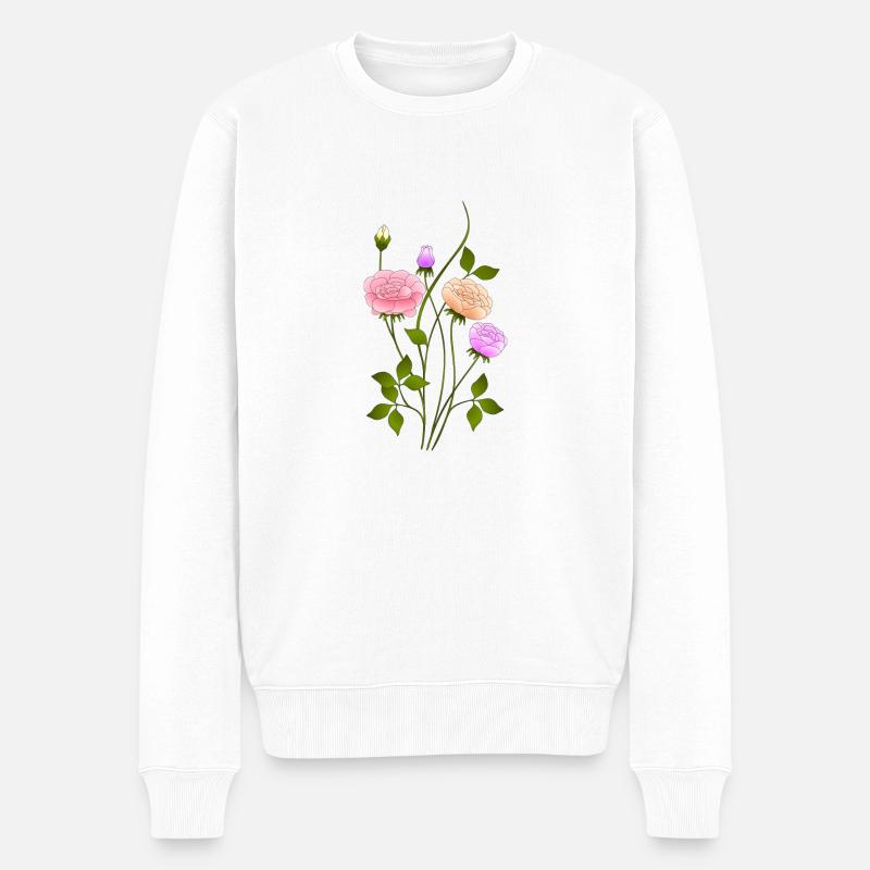 Fleur - Pull Premium bio Homme - blanc