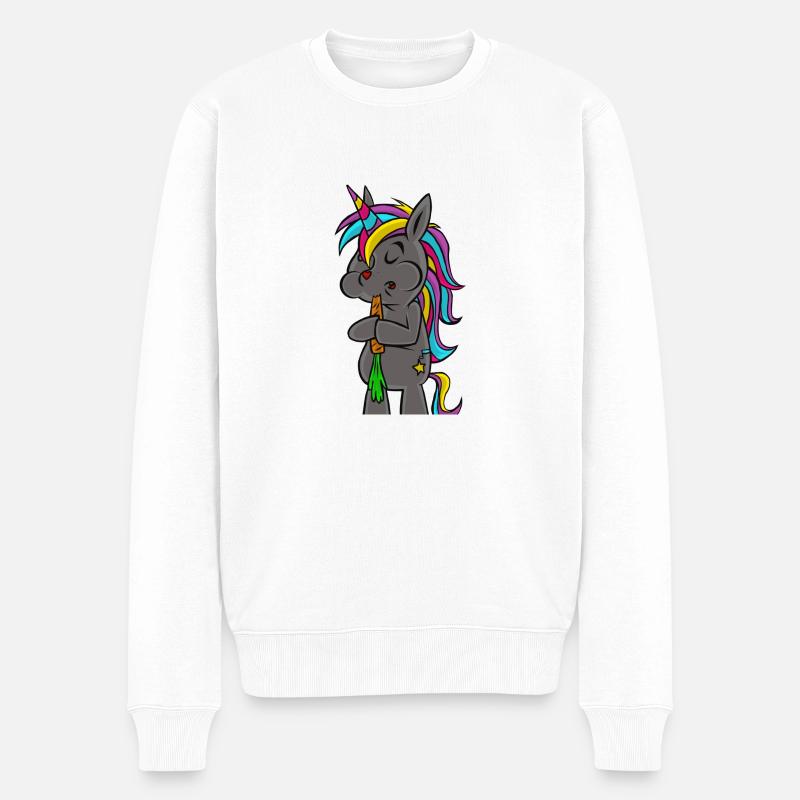 pferd - Männer Premium Bio Pullover - Weiß