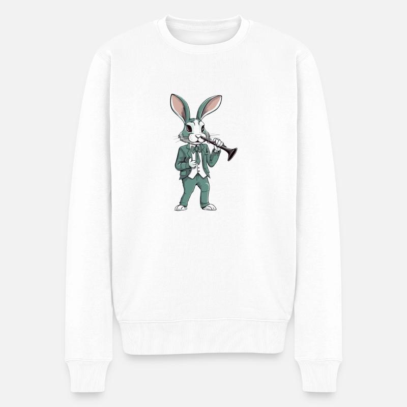 Lala joue de la clarinette - Pull Premium bio Homme - blanc