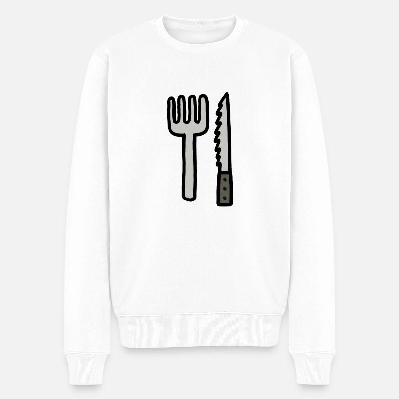 Leckere Miam - Männer Premium Bio Pullover - Weiß