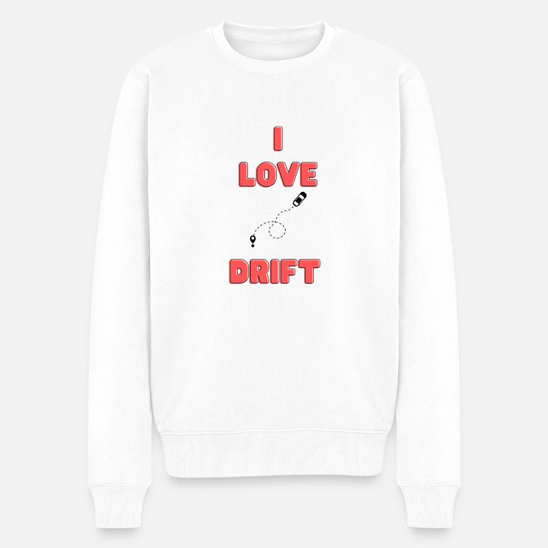 i love car drift - Männer Premium Bio Pullover - Weiß