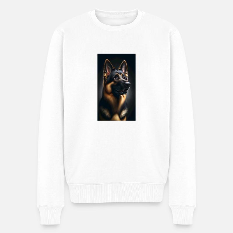 Hund Deutscher Schäferhund - Männer Premium Bio Pullover - Weiß
