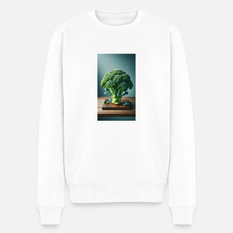 Brokkoli - Männer Premium Bio Pullover - Weiß