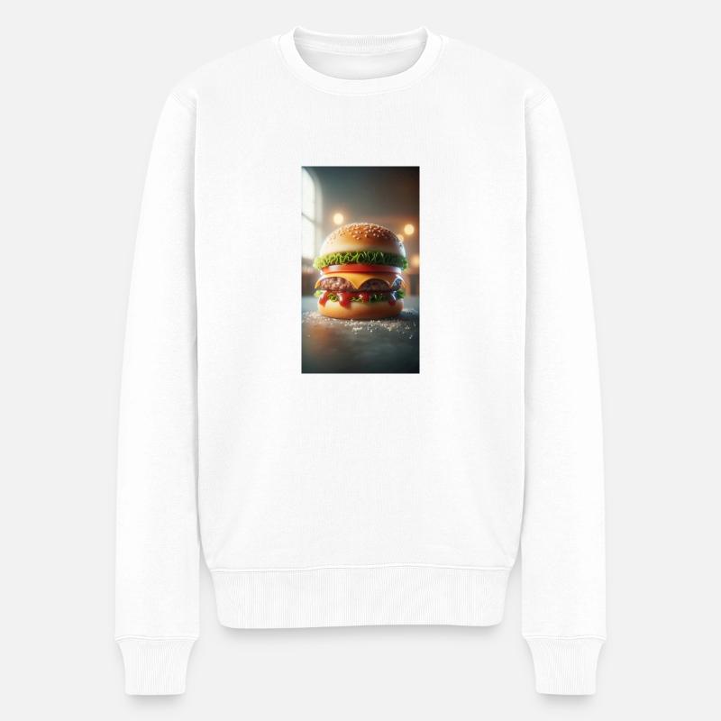 Hamburger - Pull Premium bio Homme - blanc