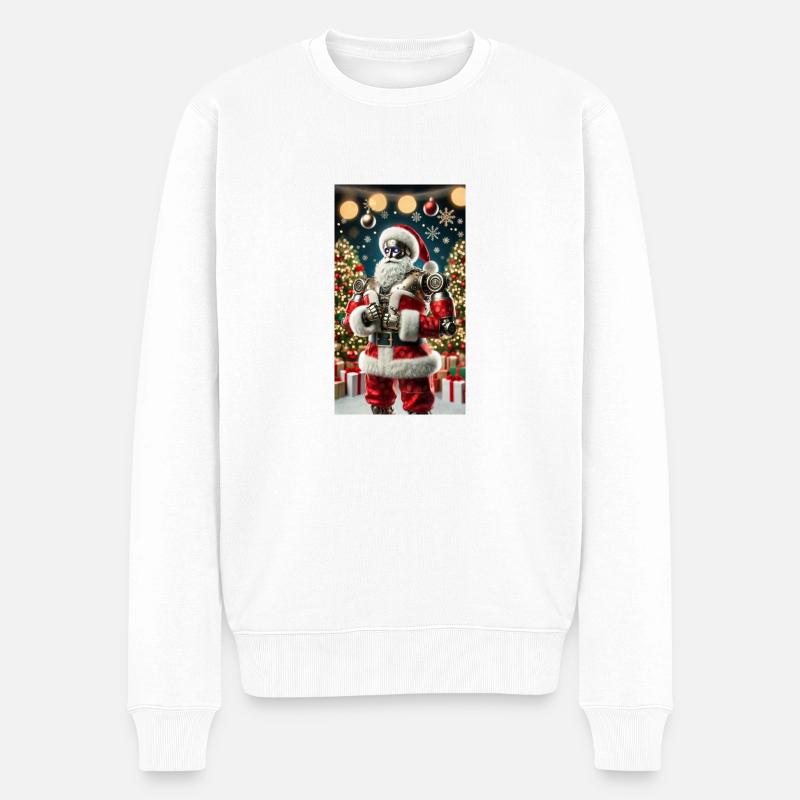 Weihnachtsmann - Männer Premium Bio Pullover - Weiß