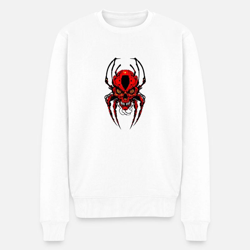 Spinnen Skull - Männer Premium Bio Pullover - Weiß