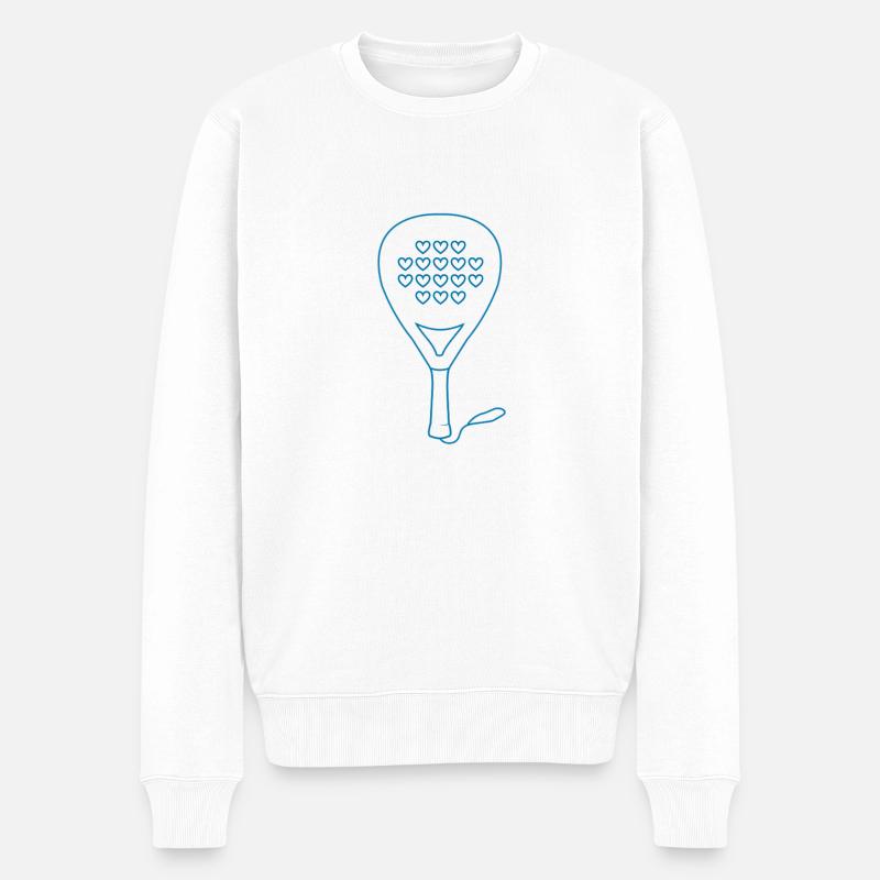 Padel coeur bleu - Pull Premium bio Homme - blanc