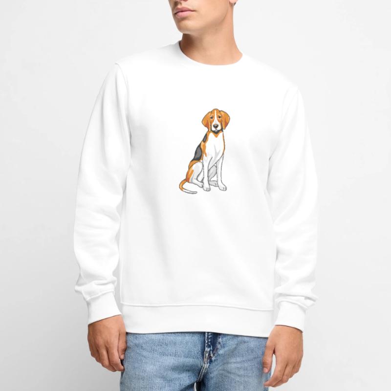 Sitzender Foxhound Männer Premium Bio Pullover