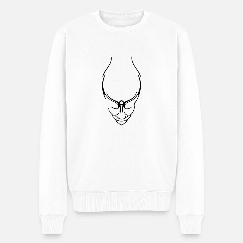 Gnom, - Männer Premium Bio Pullover - Weiß