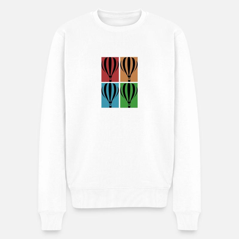 Heißluftballon - Collage - Männer Premium Bio Pullover - Weiß