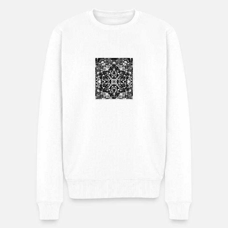 Mandala Pattern - Men's Premium Organic Jumper - white