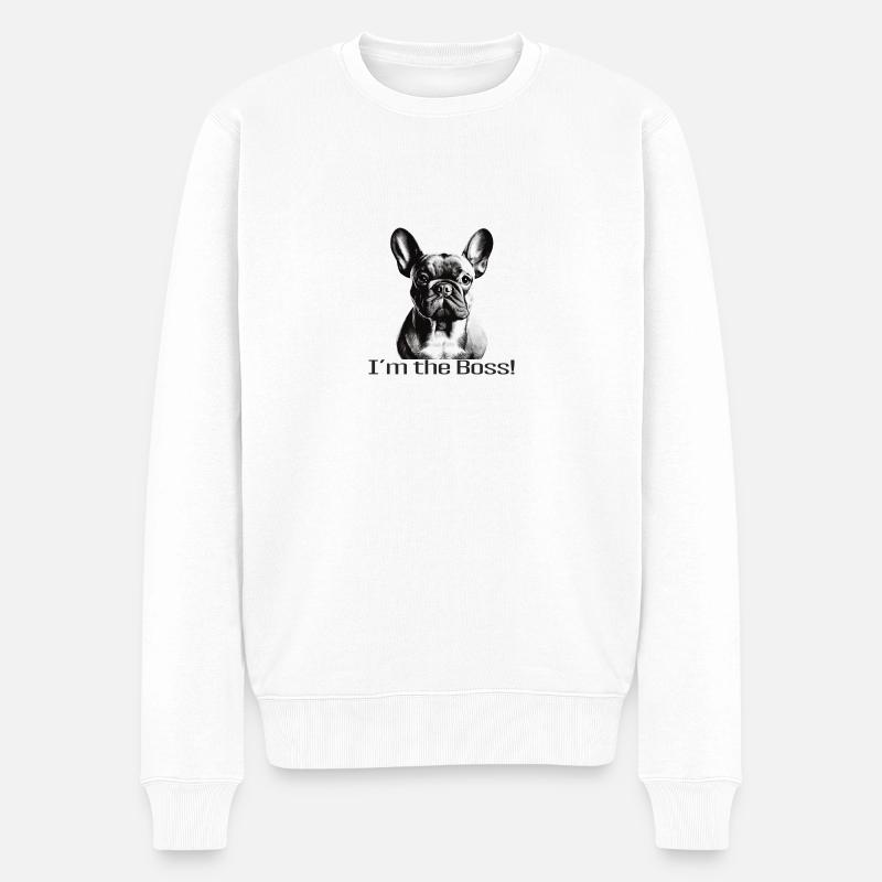 Dogge - Männer Premium Bio Pullover - Weiß
