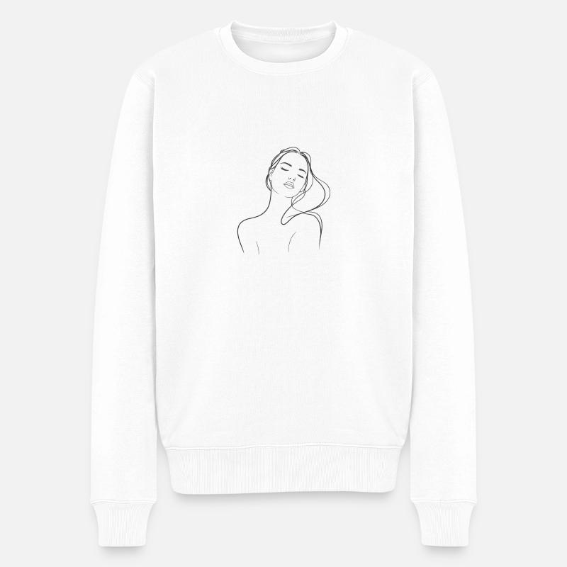 TimelessBeautySketch - Männer Premium Bio Pullover - Weiß