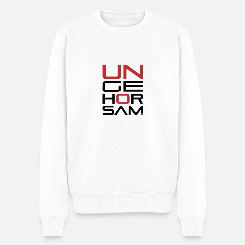 UNGEHORSAM schwarz-rot - Männer Premium Bio Pullover - Weiß