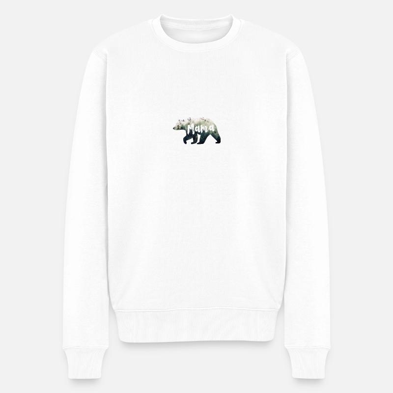 Mama ours - Pull Premium bio Homme - blanc