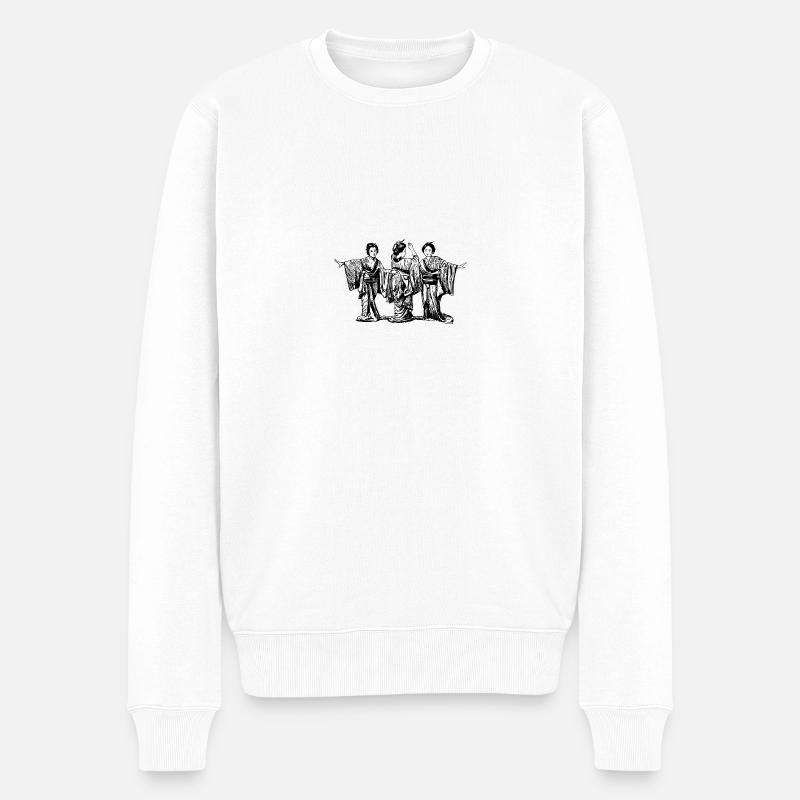 geishas Illustration - Pull Premium bio Homme - blanc