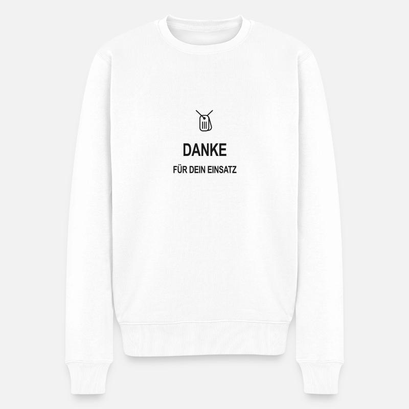Danke für dein Einsatz - Männer Premium Bio Pullover - Weiß