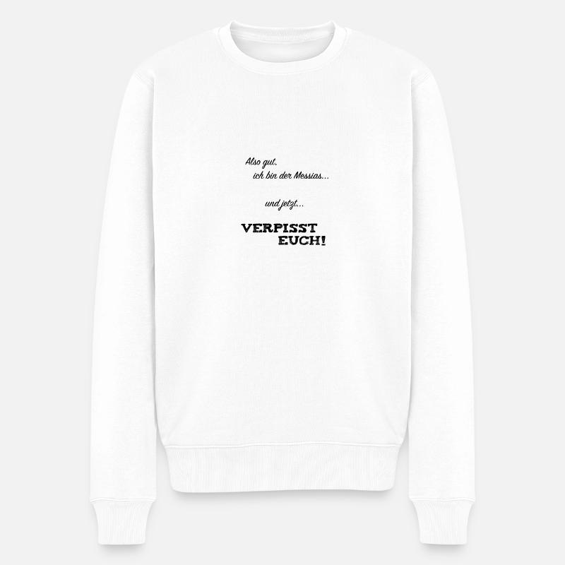 Messias - Männer Premium Bio Pullover - Weiß
