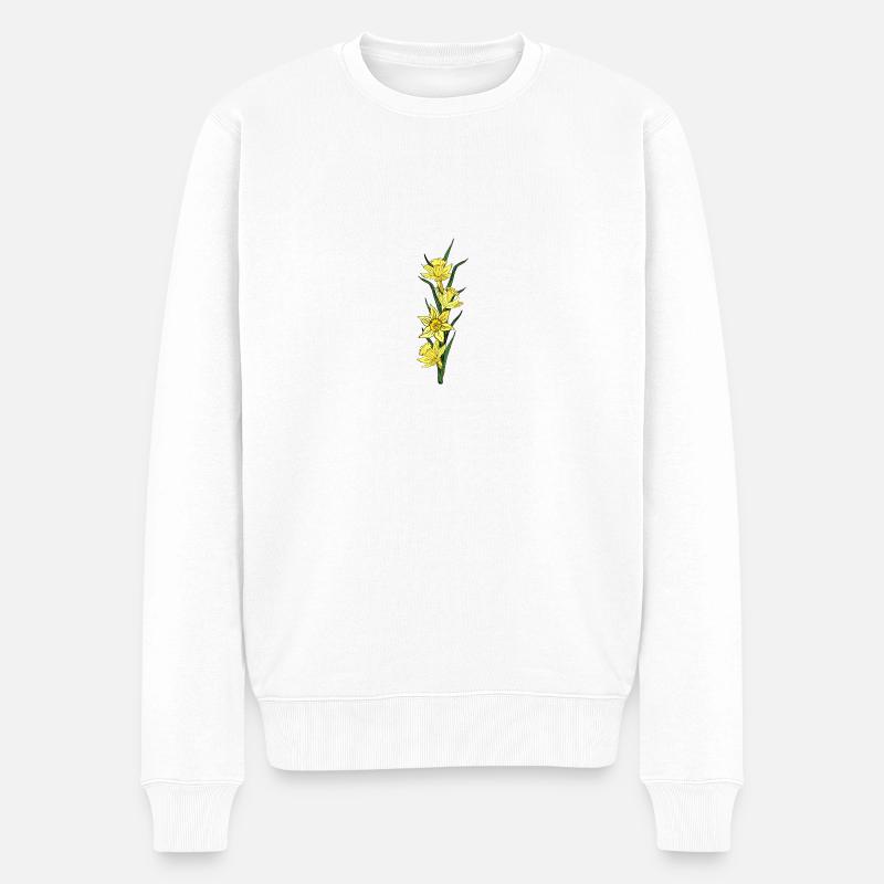 Valentin Pâques anniversaire de mariage jonquilles - Pull Premium bio Homme - blanc