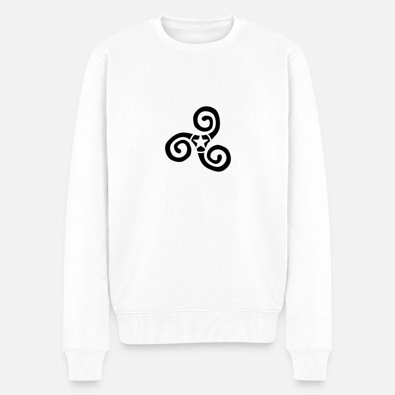 triskel logo bretagne etoile 0 - Pull Premium bio Homme - blanc