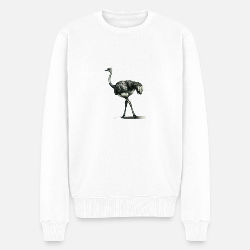 autruche Illustration - Pull Premium bio Homme - blanc