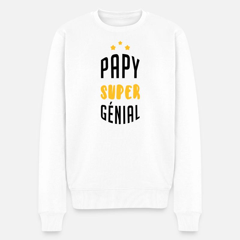 Papy Papi Grand-Père Retraite famille - Pull Premium bio Homme - blanc