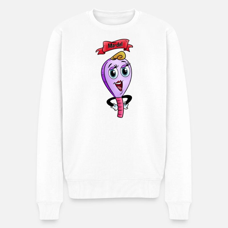 MA-del der Familie Padel - Männer Premium Bio Pullover - Weiß