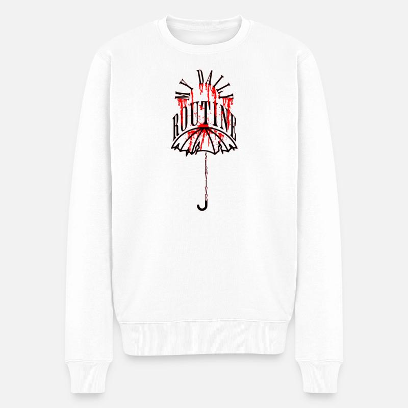 Tiefgründiger Schirm – My Daily Routine - Survive - Männer Premium Bio Pullover - Weiß