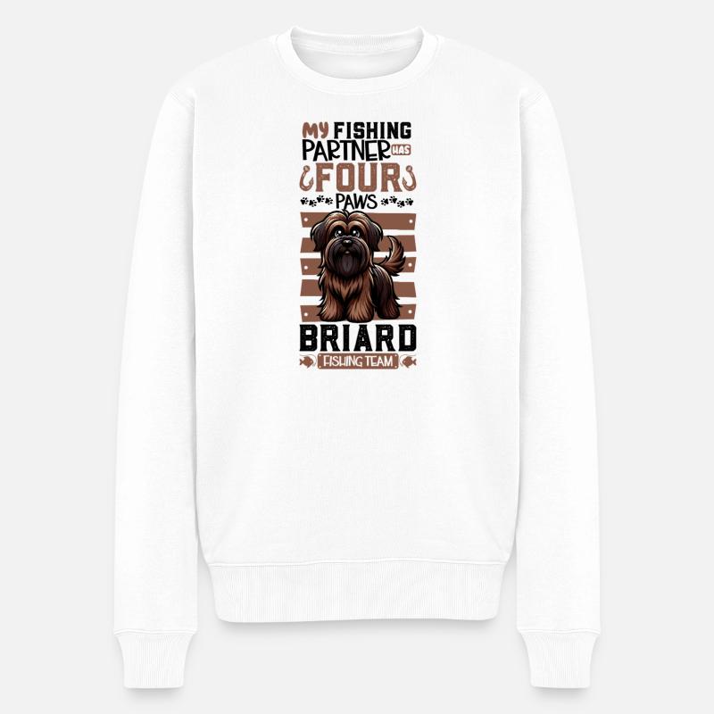 Pêche et Briard - Pull Premium bio Homme - blanc