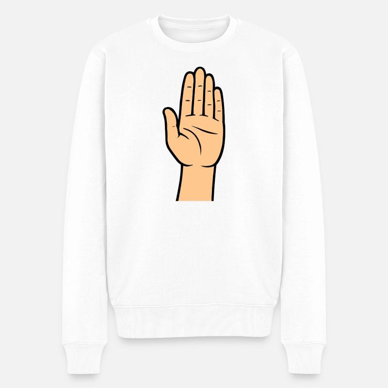 Hand Comic - Männer Premium Bio Pullover - Weiß