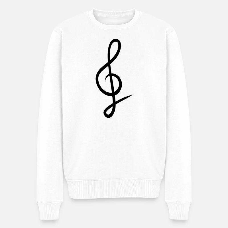 Handgezeichneter Clef - Männer Premium Bio Pullover - Weiß