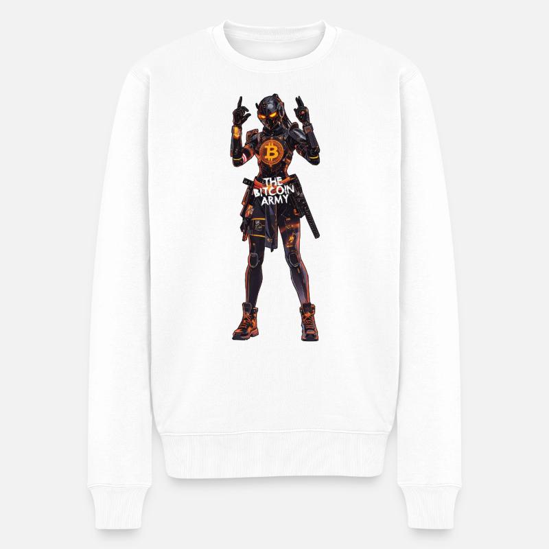 Bitcoin Bazooka – Die Bitcoin-Armee – Samurai 04 - Männer Premium Bio Pullover - Weiß