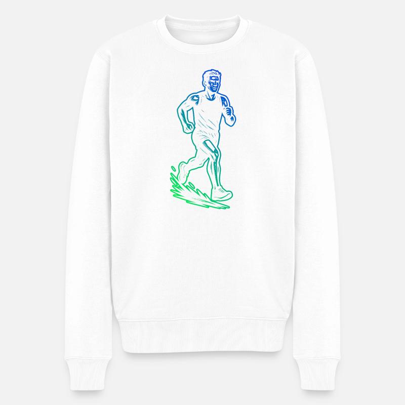 Einfach Running zeitloses Design - Männer Premium Bio Pullover - Weiß