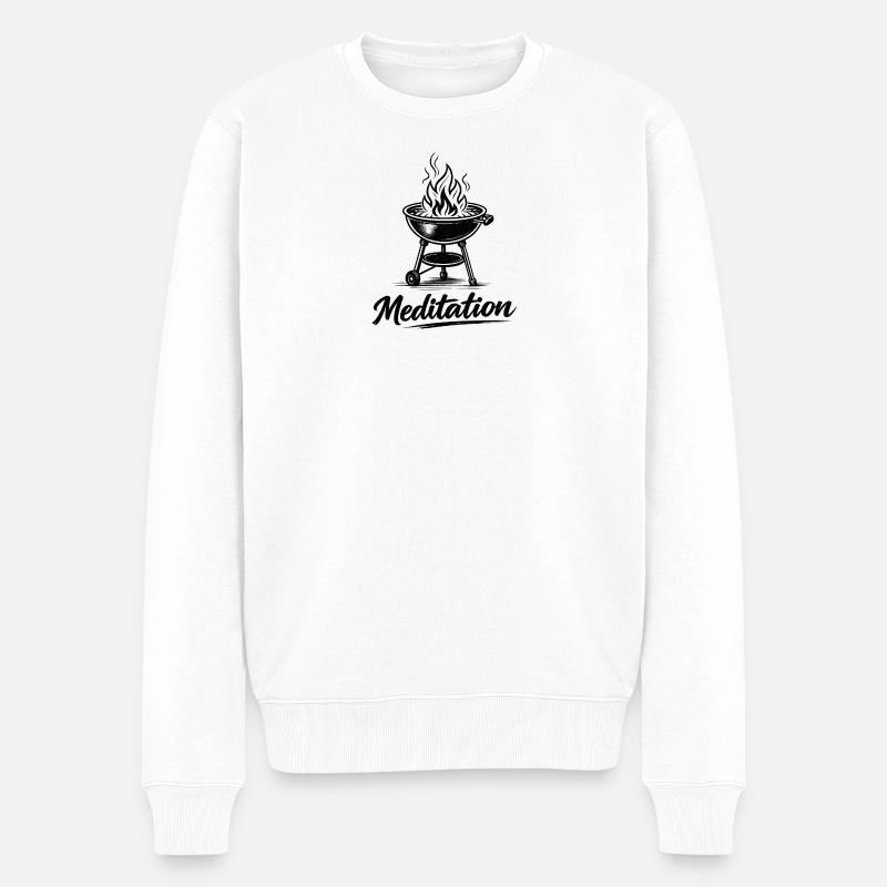 Meditation - Männer Premium Bio Pullover - Weiß