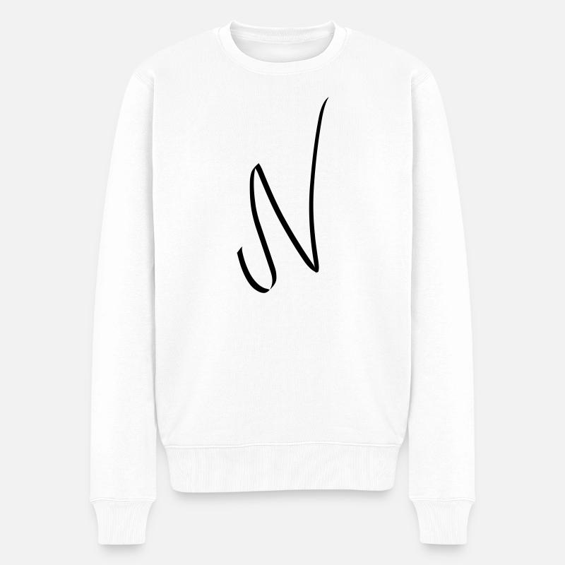 lettre N - Pull Premium bio Homme - blanc