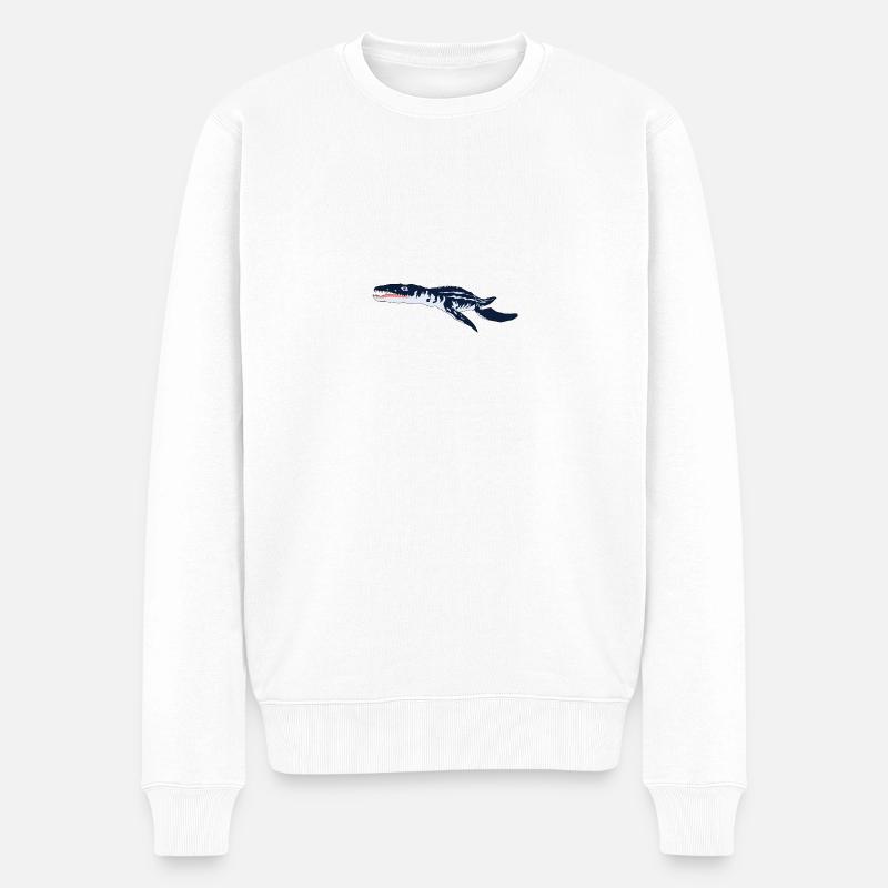 dino 301 - Männer Premium Bio Pullover - Weiß