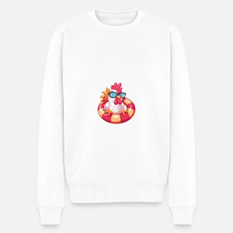 Coq Bande Dessinée Cool - Pull Premium bio Homme - blanc