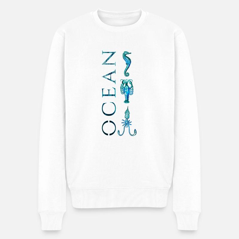 Meerestiere - Männer Premium Bio Pullover - Weiß