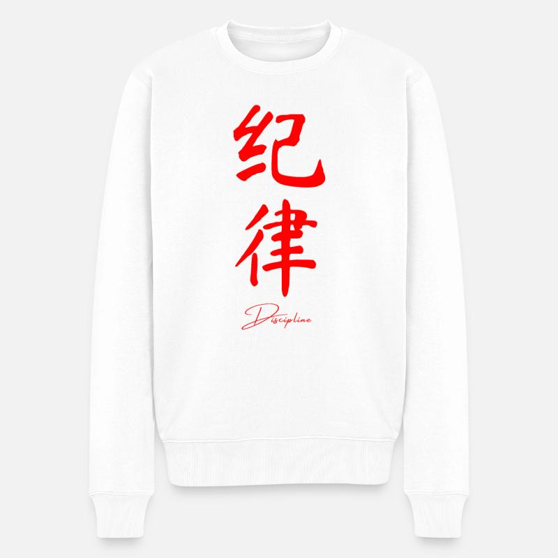 Chinesisch - Männer Premium Bio Pullover - Weiß