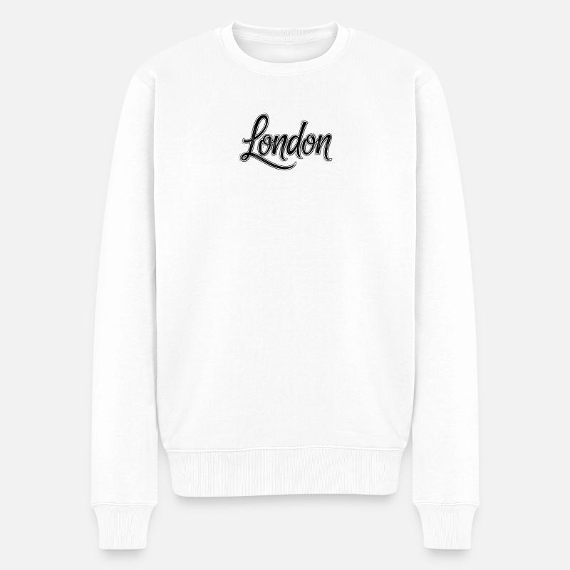 London - Männer Premium Bio Pullover - Weiß