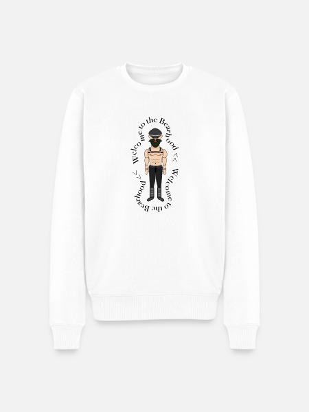 Willkommen in der Bearhood - Männer Premium Bio Pullover - Weiß