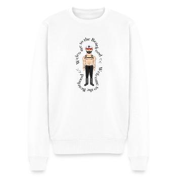 Willkommen in der Bearhood - Männer Premium Bio Pullover - Weiß - Vorne - Thijin (182cm)