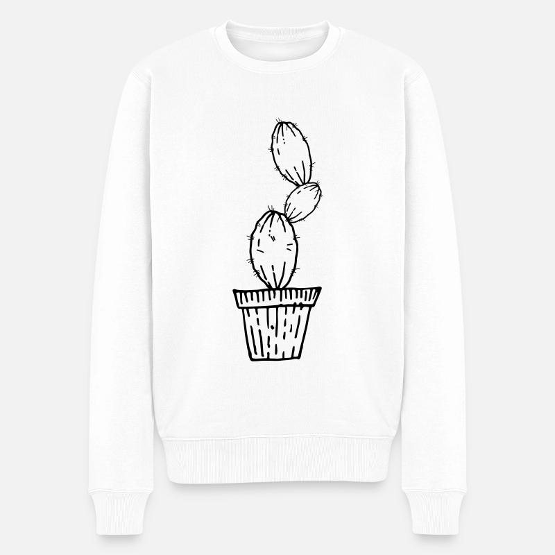 Cactus peint à la main - Pull Premium bio Homme - blanc